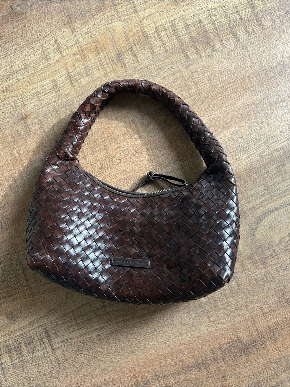 Loeffler Randall Mercer Chocolate Woven Leather Shoulder Bag